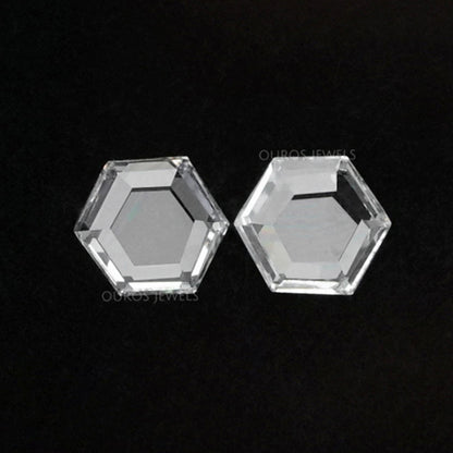 Rose Cut Hexagon Shape Lab Grown Diamond Pair Loose