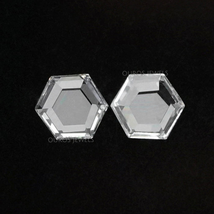 Rose Cut Hexagon Shape Lab Grown Diamond Pair Loose