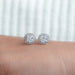 Cushion Diamond Halo Stud Earrings Earring