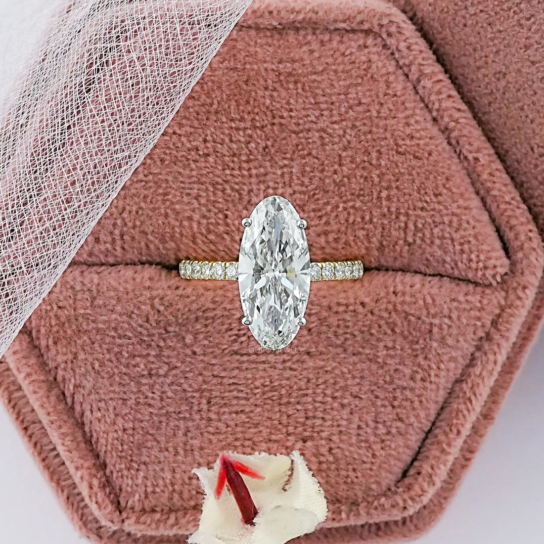 Moval Lab Diamond Hidden Halo Accent Ring Ring