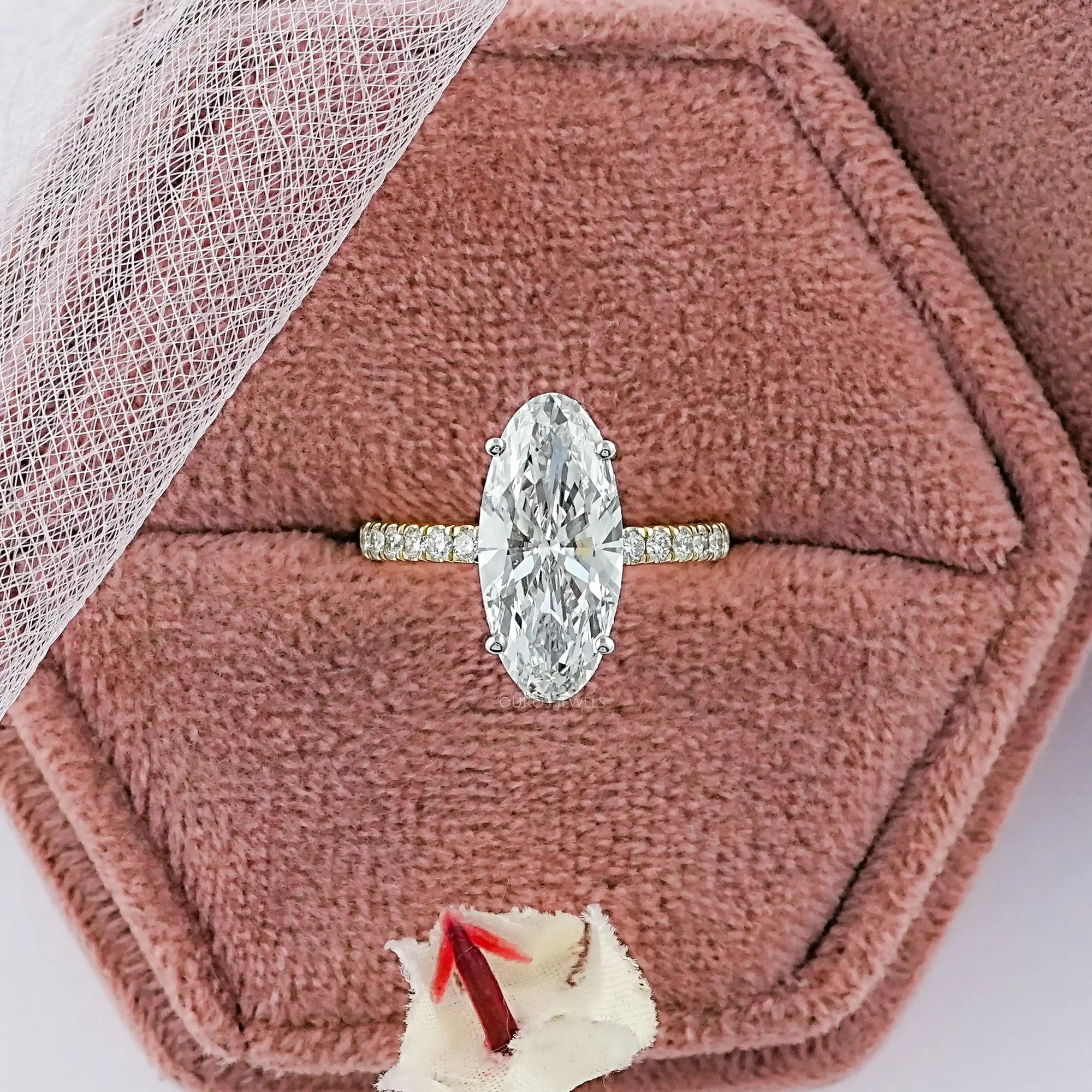 Moval Lab Diamond Hidden Halo Accent Ring Ring