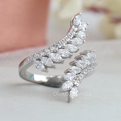 Marquise Cut Bypass Setting Wedding Ring