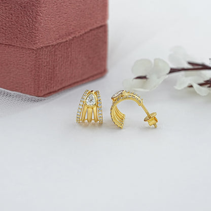 Trio Rosenschliff Runde Diamant-Halo-Ohrstecker
