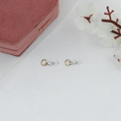 Trio Rosenschliff Runde Diamant-Halo-Ohrstecker