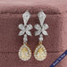 Yellow Pear Lab Diamond Halo Dangle Earrings Earrings