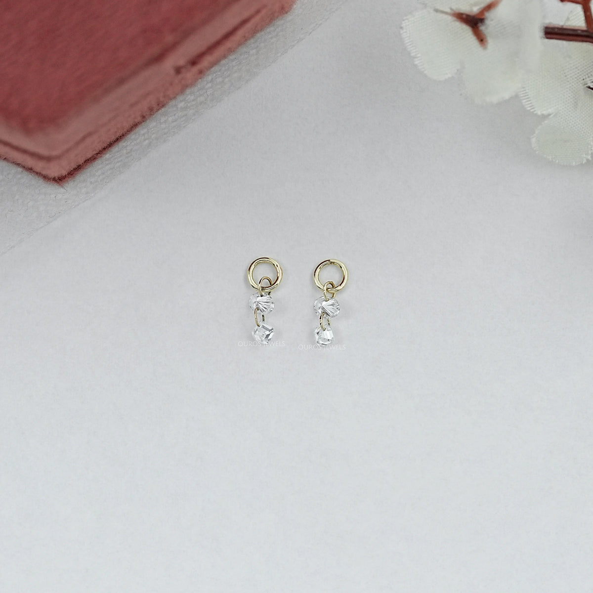 Trio Rosenschliff Runde Diamant-Halo-Ohrstecker