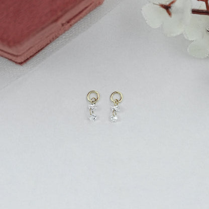 Trio Rosenschliff Runde Diamant-Halo-Ohrstecker