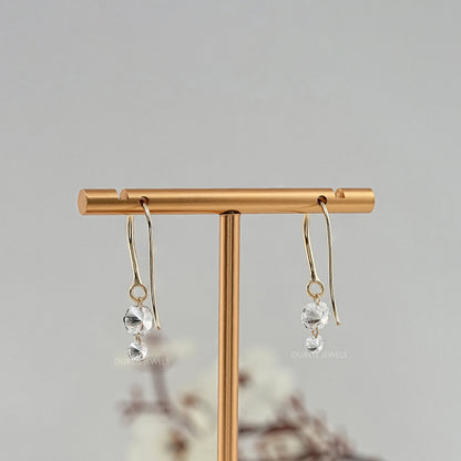 Trio Rosenschliff Runde Diamant-Halo-Ohrstecker