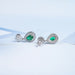 Emerald Pear Gemstone Drop Earrings
