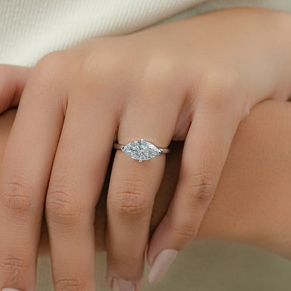 East West Marquise Diamond Solitaire Ring Ring