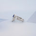 Sapphire Pear Gemstone Curved Wedding Ring
