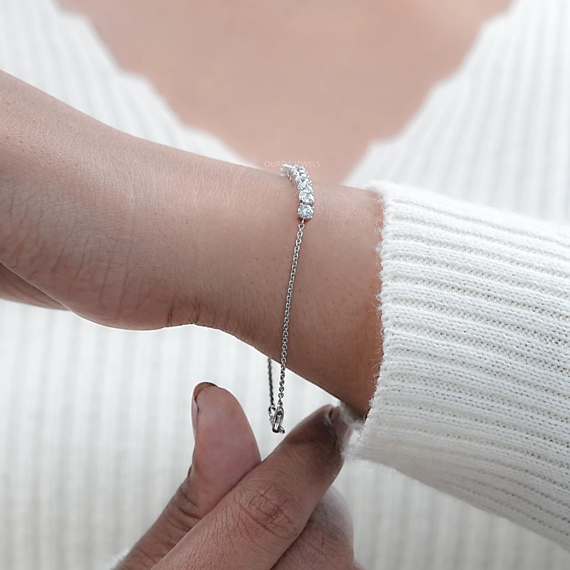 Round Cut Lab Diamond Half Tennis Bracelet Bracelet