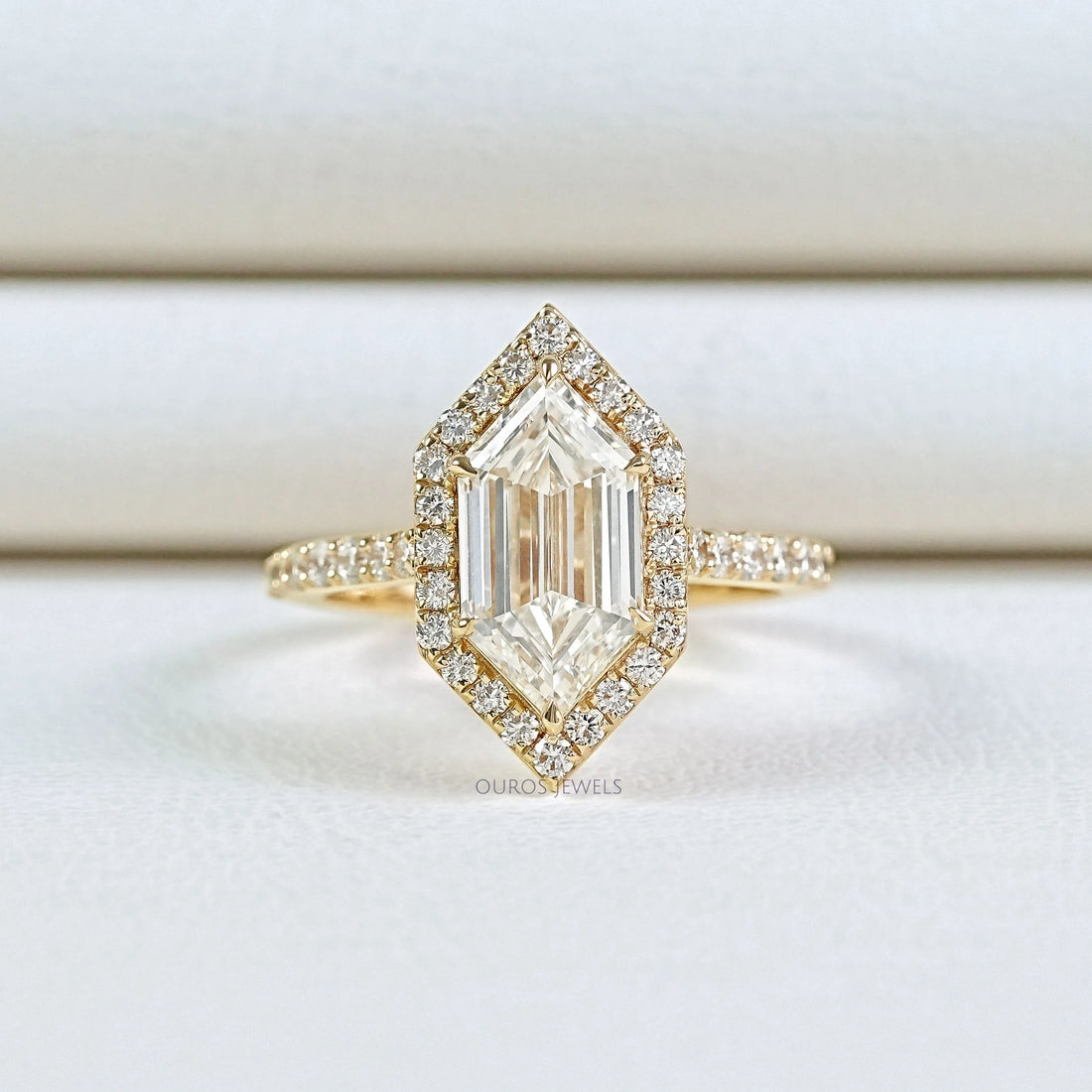 Step Cut Dutch Marquise Diamond Halo Accent Ring (Copy) Ring