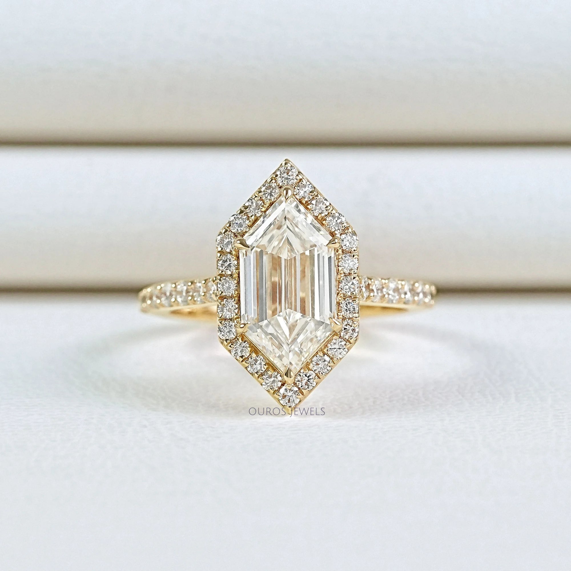 Step Cut Dutch Marquise Diamond Halo Accent Ring (Copy) Ring