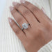 Emerald Cut Halo Accent Diamond Engagement Ring Ring