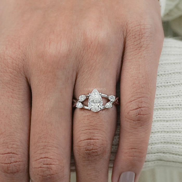 Infinity Pear Lab Diamond Engagement Ring Ring