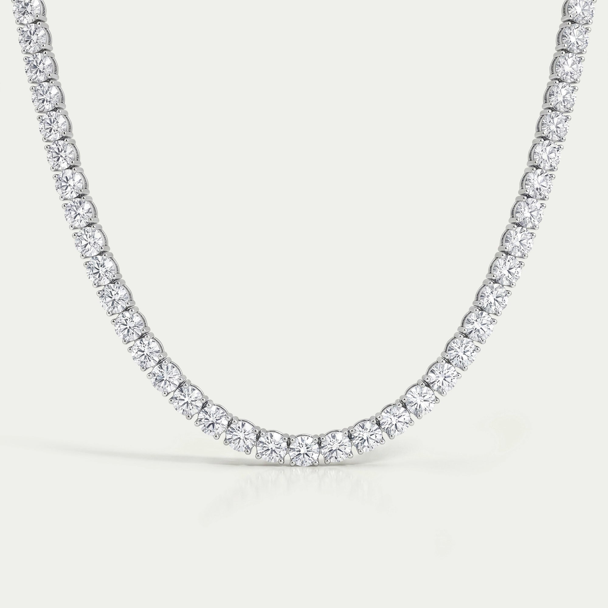 Round Cut Lab Diamond Tennis Necklace Set Necklaces
