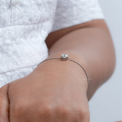 Multi-Labor-Diamantarmband mit Lünettenfassung und Solitär-Kette