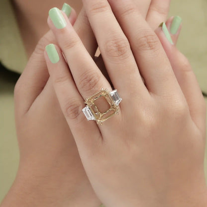 Semi Mount Three Stone Ring Settings Rings