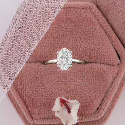 IGI Certified Oval Cut Solitaire Engagement Ring Ring