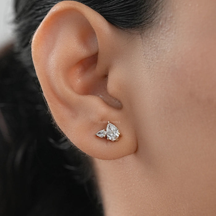 Toi Et Moi Pear Lab Diamond Stud Earrings
