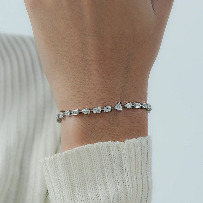 Multi Shape Lab Diamond Linked Bracelet Bracelet