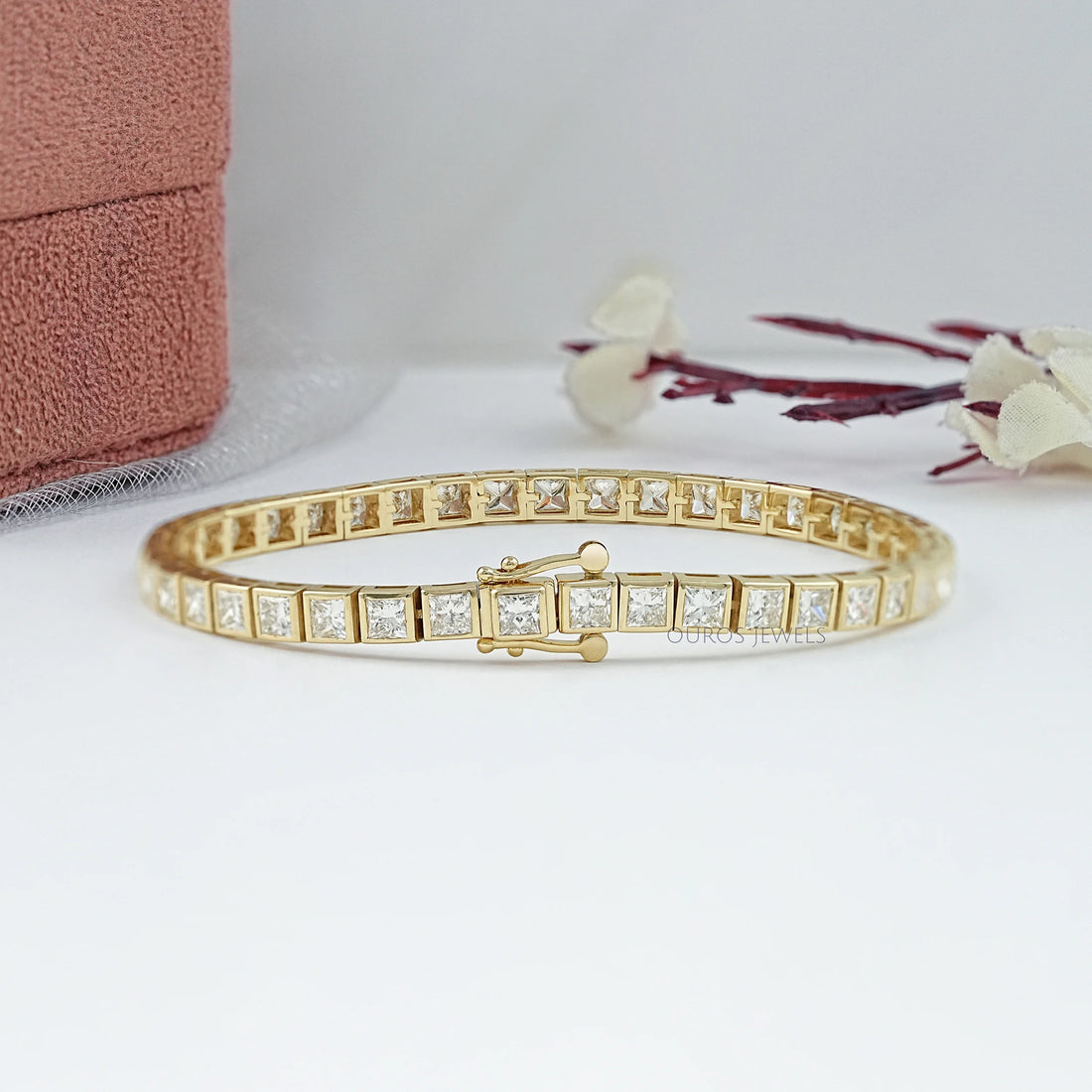 Princess Cut Lab Grown Diamond Tennis Bracelet Bracelet