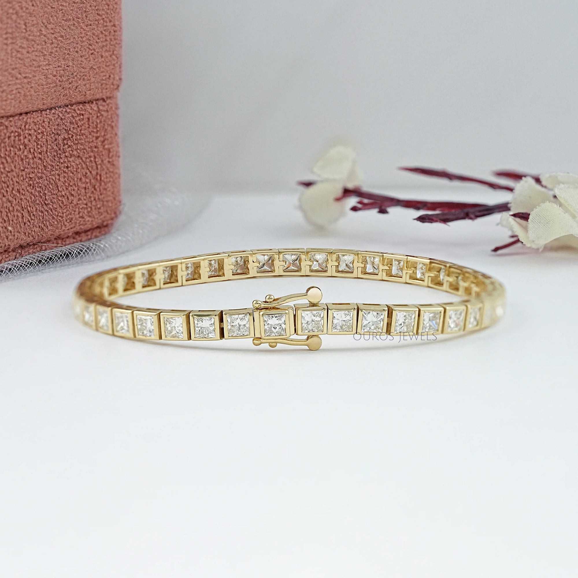 Princess Cut Lab Grown Diamond Tennis Bracelet Bracelet
