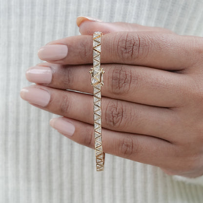 Triangle Cut Bezel Set Tennis Bracelet Bracelet