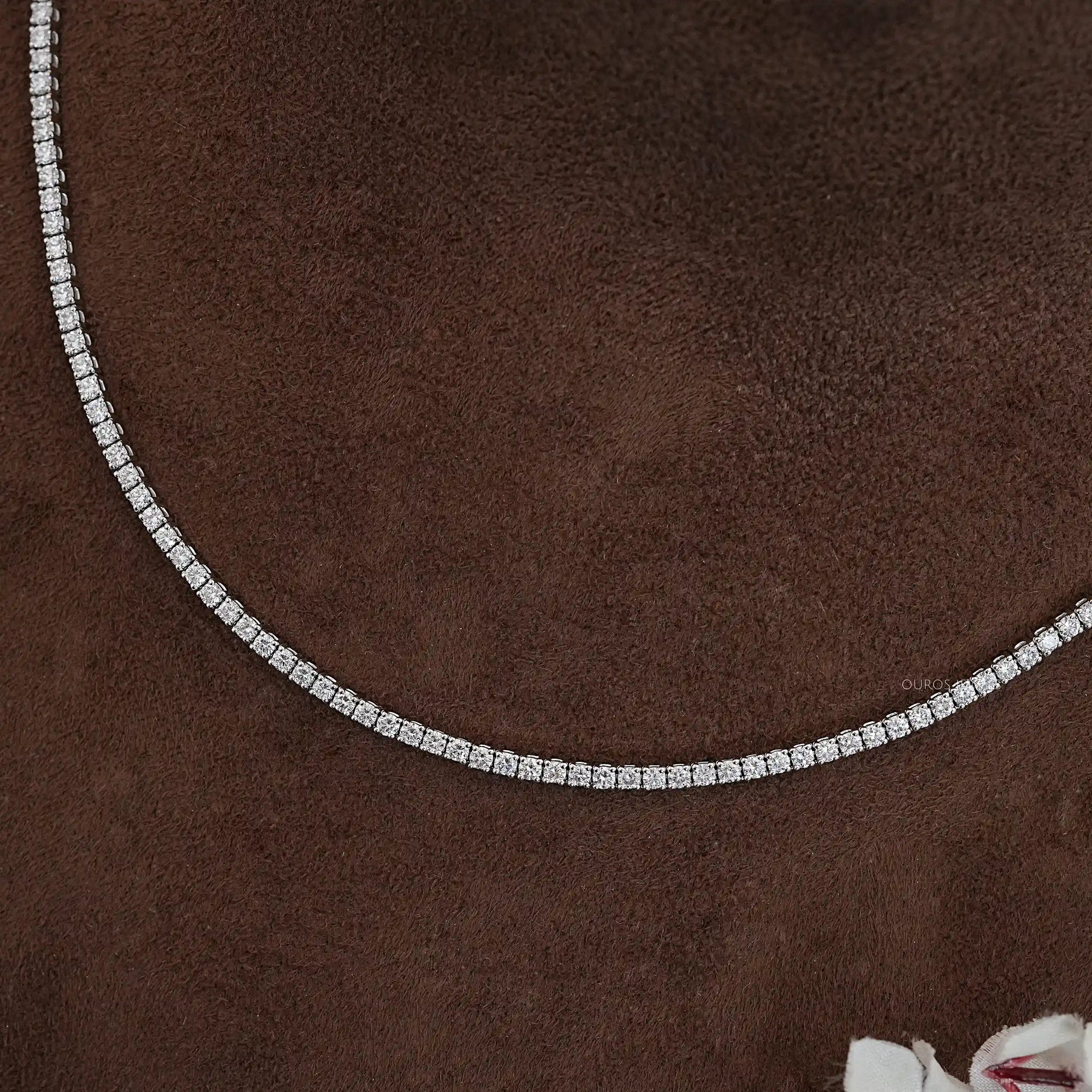 Round Lab Diamond Tennis Necklace Necklaces