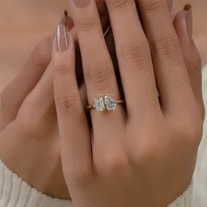 Emerald And Pear Lab Diamond Toi Moi Ring Ring