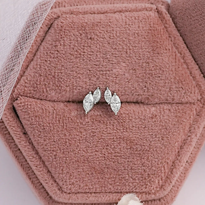 Two Stone Marquise Lab Diamond Stud