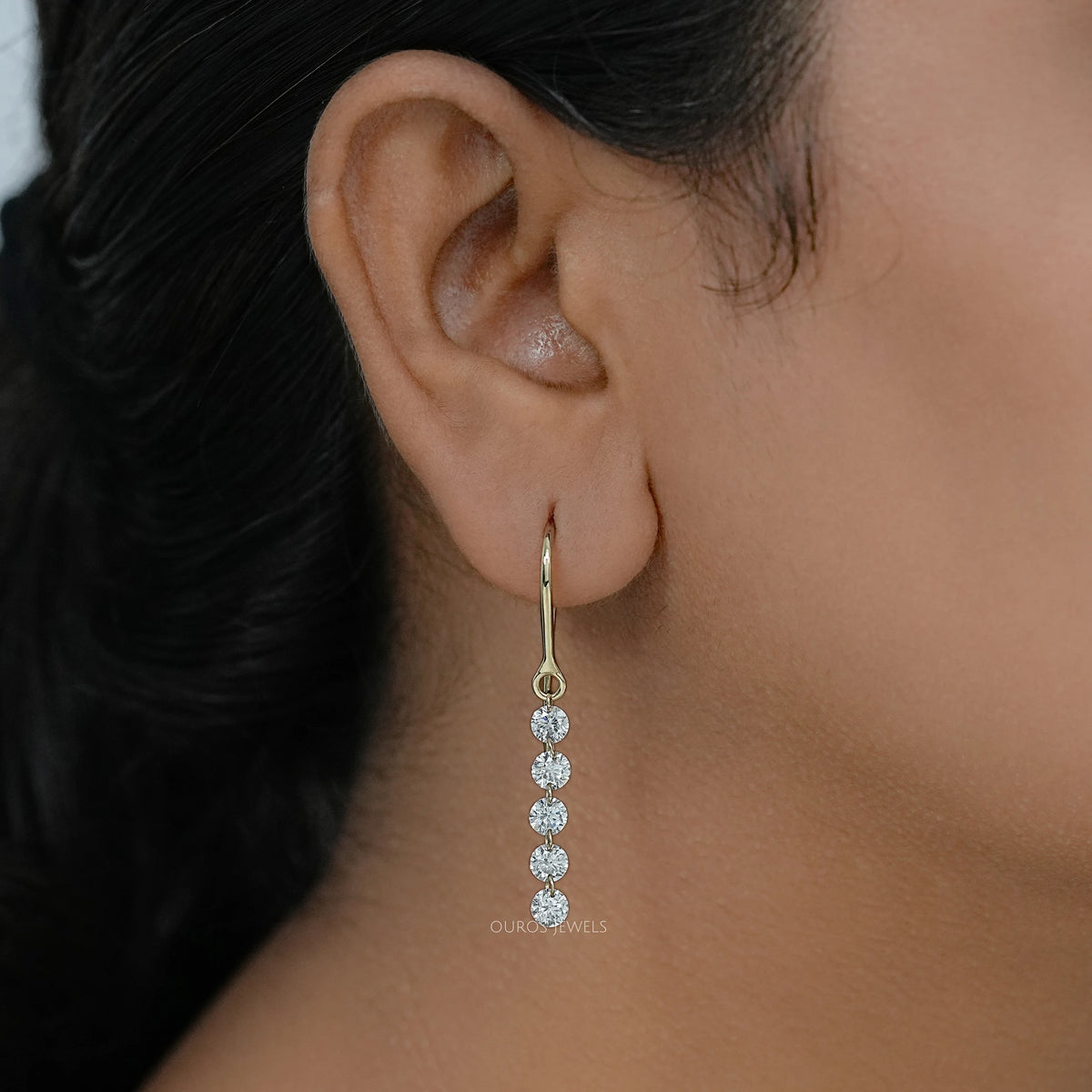 Trio Rosenschliff Runde Diamant-Halo-Ohrstecker