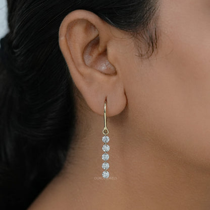 Trio Rosenschliff Runde Diamant-Halo-Ohrstecker