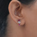 Pink Emerald Gemstone And Pear Diamond Drop Earrings