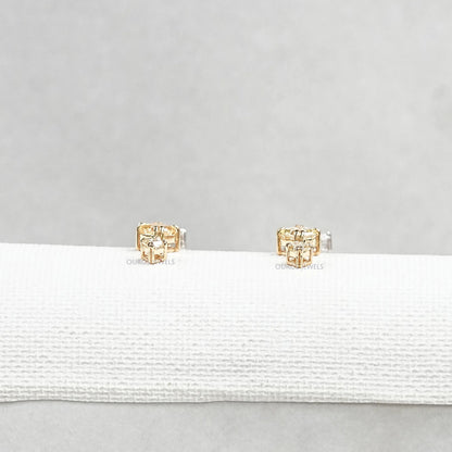 Yellow Asscher Lab Diamond Dangle Earring