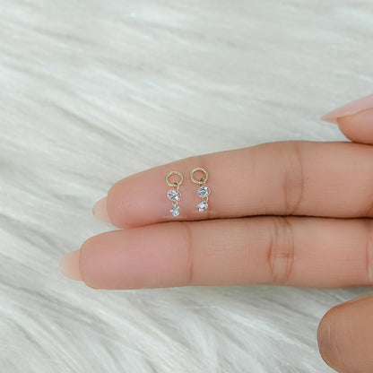 Trio Rosenschliff Runde Diamant-Halo-Ohrstecker