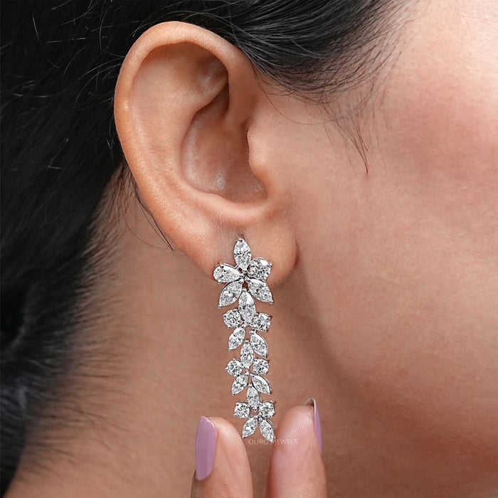 Multi-Shape Lab Grown Diamond Dangle Earrings
