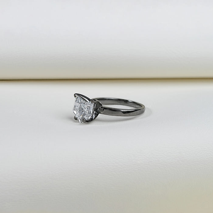 Antique Shape Cat Cut Lab Diamond Solitaire Ring Ring
