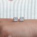Lab Princess Diamond Halo Stud Earrings Earring