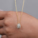 Pear Cut Lab Diamond Halo Pendant Necklaces