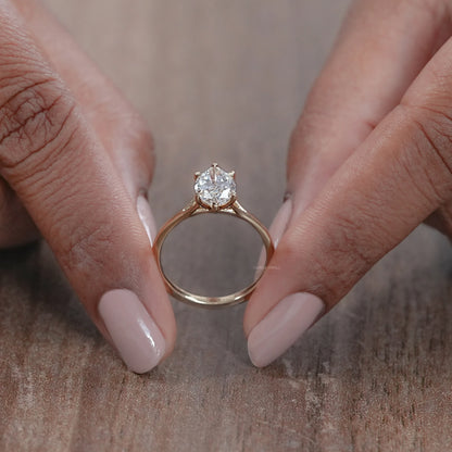 Six Prong Marquise Lab Diamond Solitaire Engagement Ring Rings