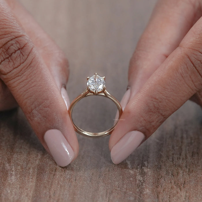 Six Prong Marquise Lab Diamond Solitaire Engagement Ring Rings