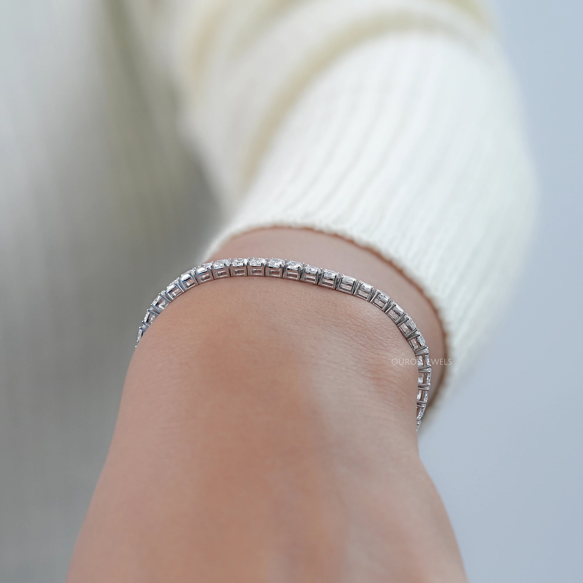 Cushion Lab Grown Diamond Tennis Bracelet Bracelet