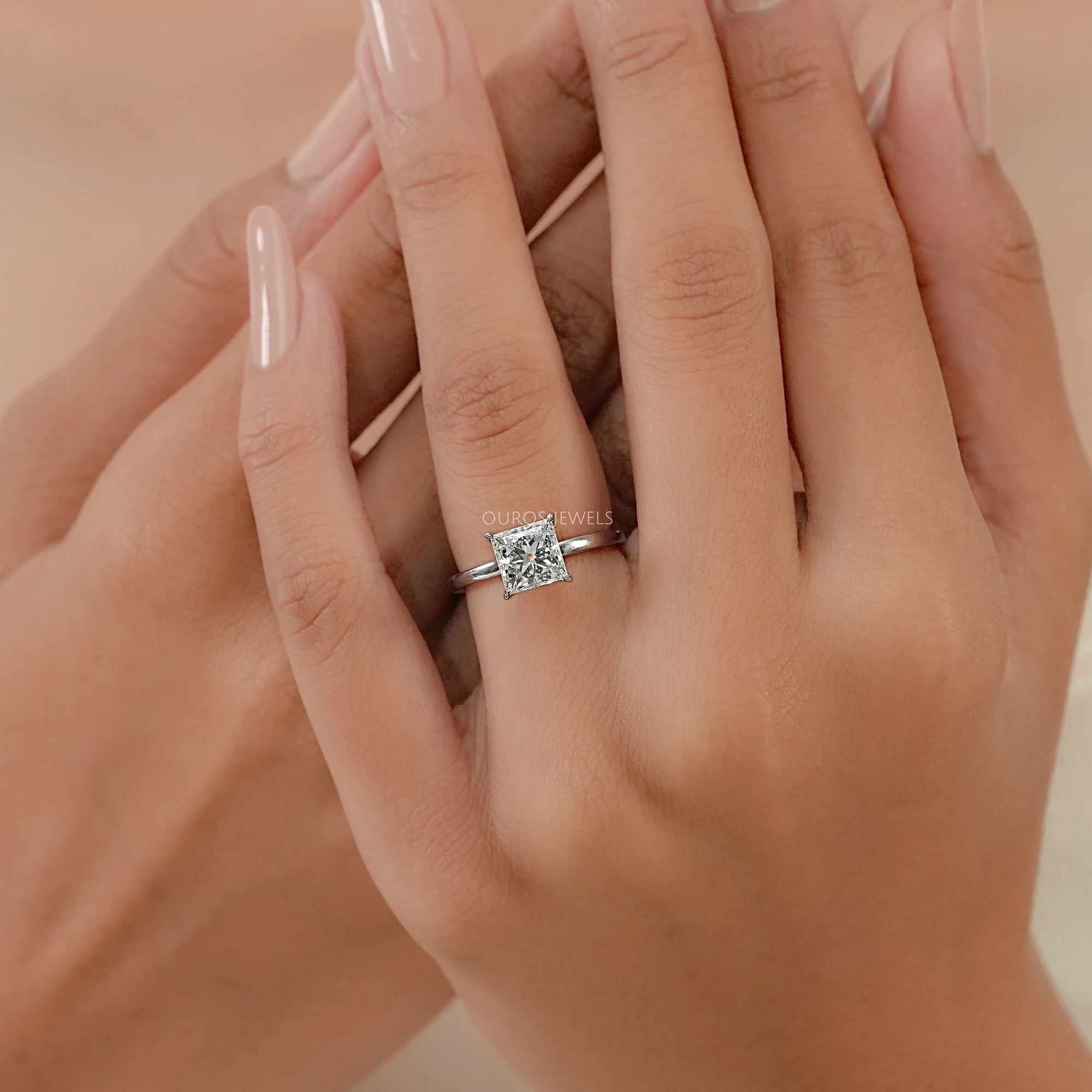 Princess Lab Grown Diamond Tulip Ring Ring