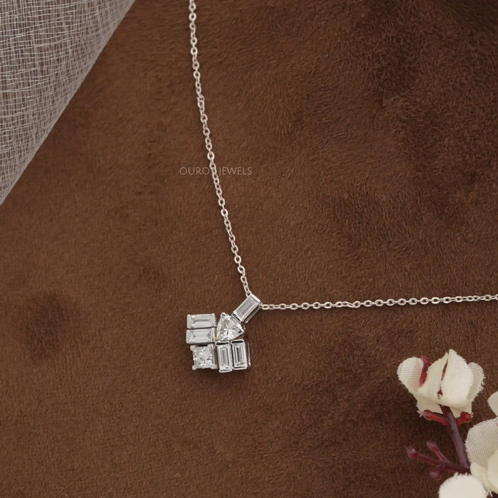 Multi Shape Lab Diamond Pendant Necklaces