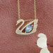 Light Blue Marquise Cut Diamond Swan Necklace Necklaces