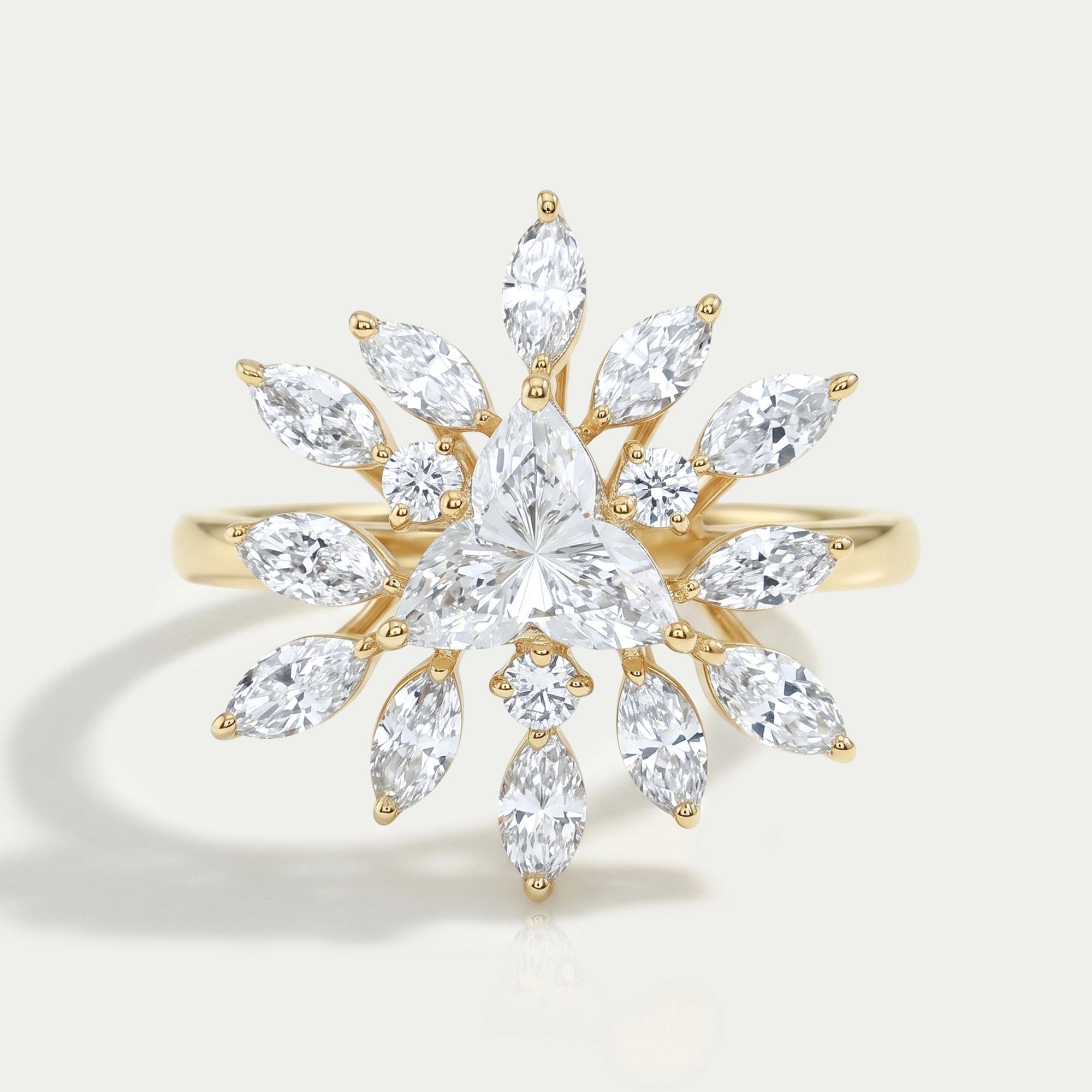 Lotus Cut Diamond Engagement Ring
