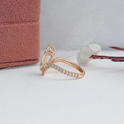 Marquise Diamond Wave Sculpt Ring Ring