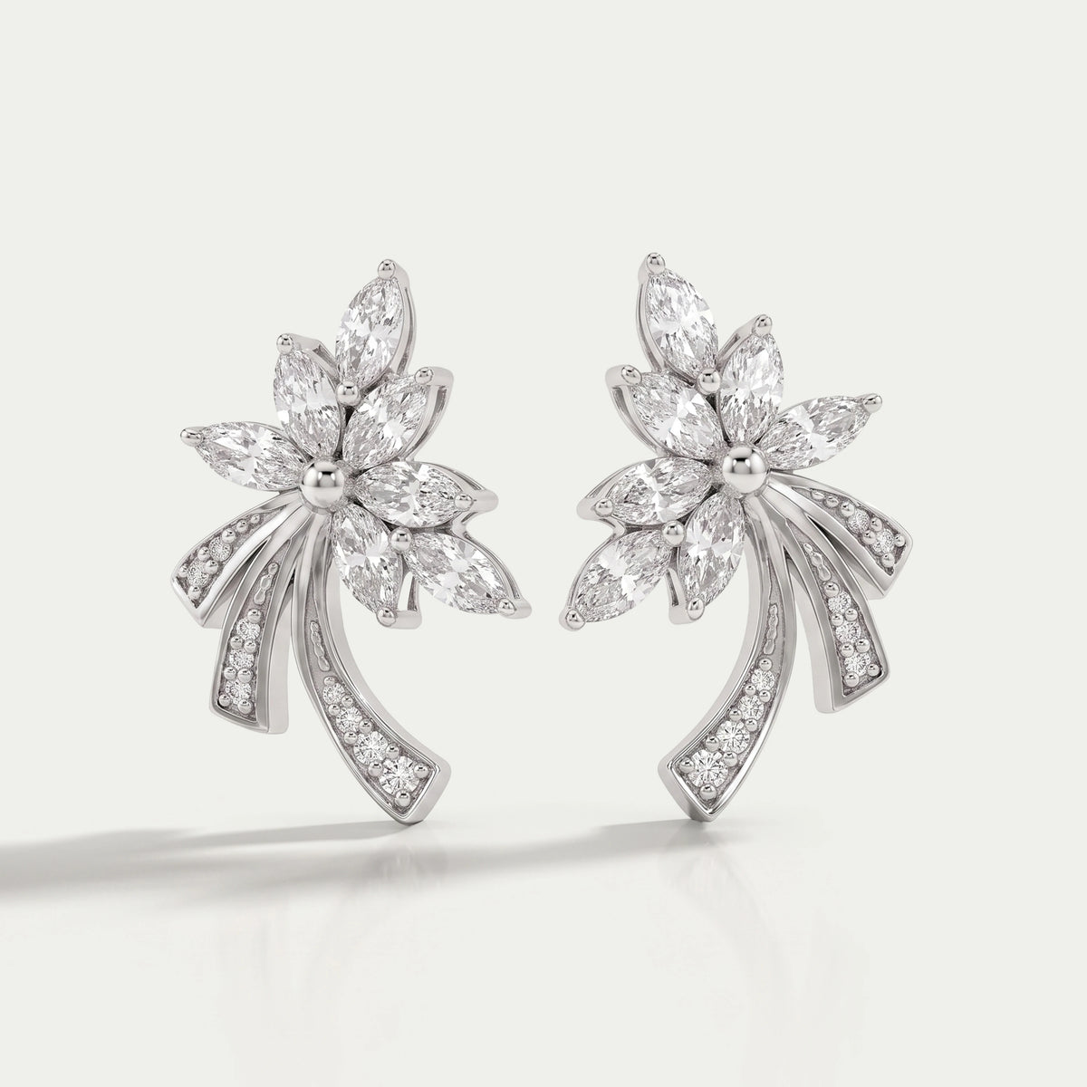Marquise Schliff Cluster Diamant Ohrringe
